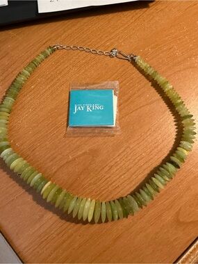 Jay King Light to Dark Green Jade Disk Necklace Peridot